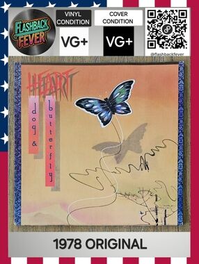 HEART•Dog & Butterfly•1978 US (#FR 35555) Santa Maria Pressing, Gatefold